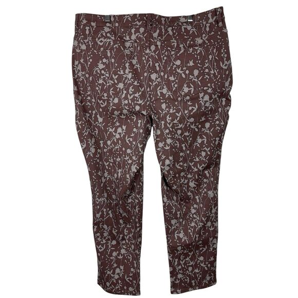 LOGO Lori Goldstein Jeans Women Size 20W Taupe Floral Stretch Twill Straight - Picture 3 of 11